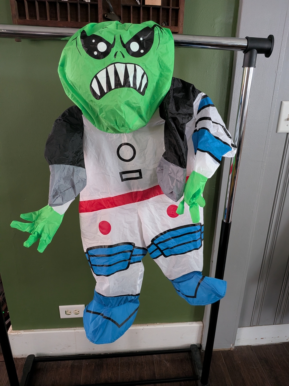 Kids Alien Astronaut Costume - Green/White